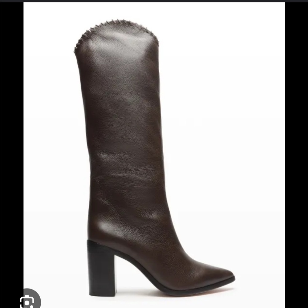 SCHUTZ VALY LEATHER WHIPSTITCH BOOTS